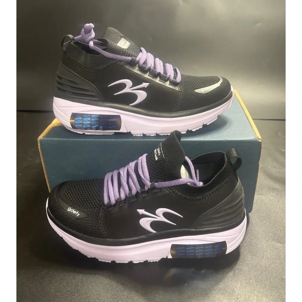 Gravity Defyer MATeeM Black‎ Purple VersoShock Walking Shoes TB9036FLP Women's 7